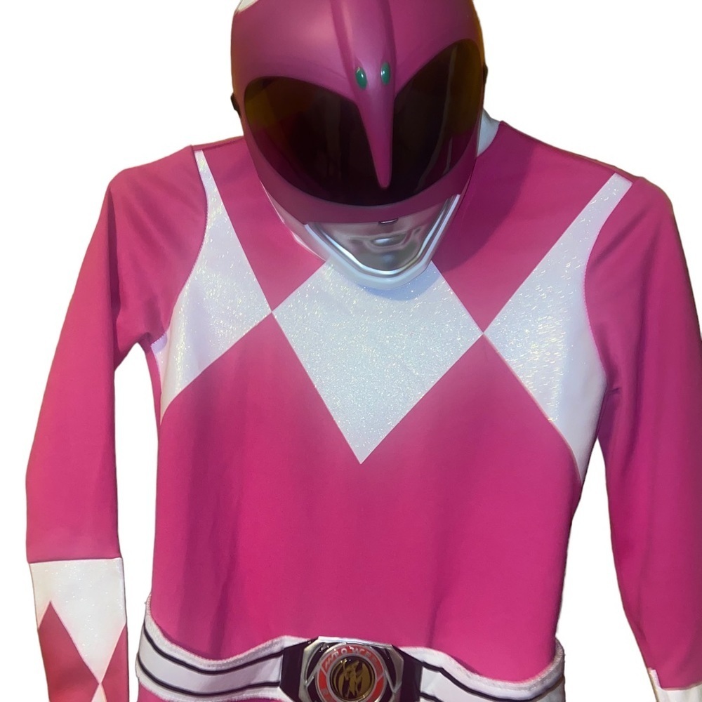 PINK Ranger Mighty Morphin Power Rangers Halloween Girls Costume Large 10/12 - Picture 3 of 9